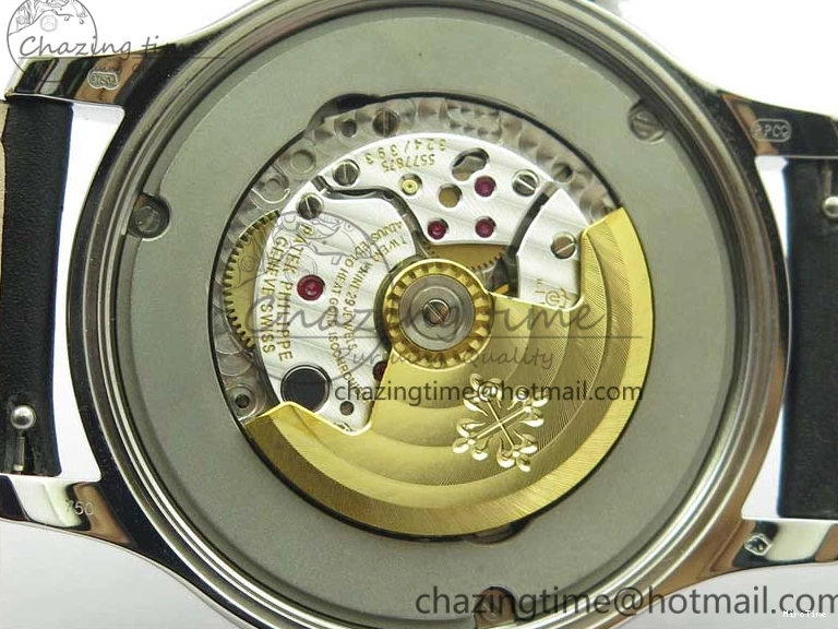 MIROTIME 0402 Stylish Calatrava 5524 Pilot Travel Time SS GRF Black Dial on Black Leather Strap A324 V 7108